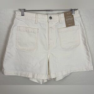 NEW Madewell Emmett Shorts High Rise Curvy Sailor Patch Pocket 29 White 0965